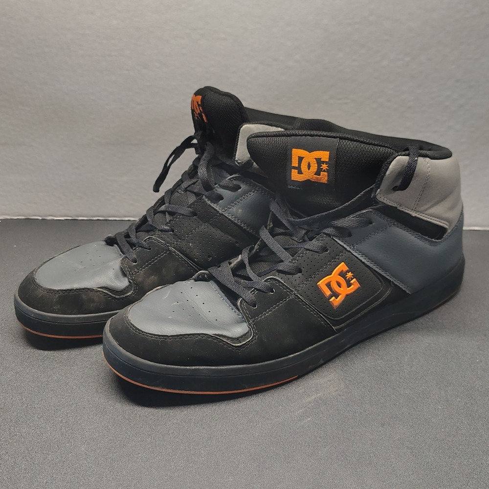 Y2k DC Shoes High Top Mens Size 13 Grey Black Orange Skate Sneakers